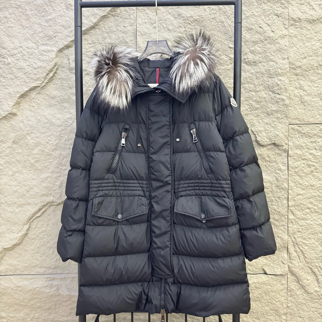 盟可睐 Moncler/蒙口Aphroti中长款毛领羽绒服 1码 99新 GM000206
