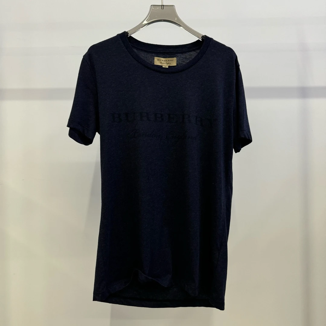 99新 BURBERRY/博柏利 藏蓝色印花字母短袖 XS码 有吊 GM001132