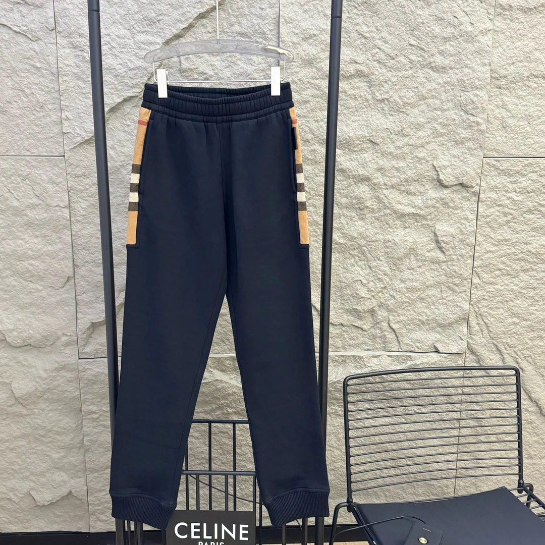 Burberry/博柏利/格纹拼接 加绒长裤 S码 99新 GM000307