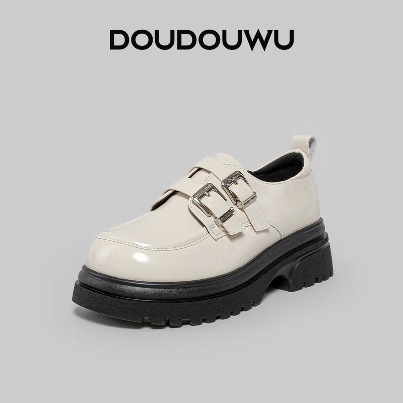 豆豆屋厚底乐福鞋女2025春秋新款韩版潮休闲一脚蹬英伦百搭女单鞋