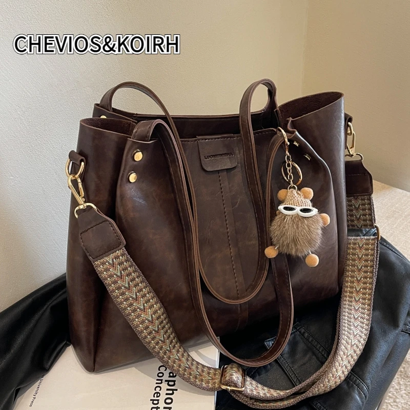 CHEVIOS&KOIRH美拉德包包女托特包大容量秋冬斜挎复古2025新款百