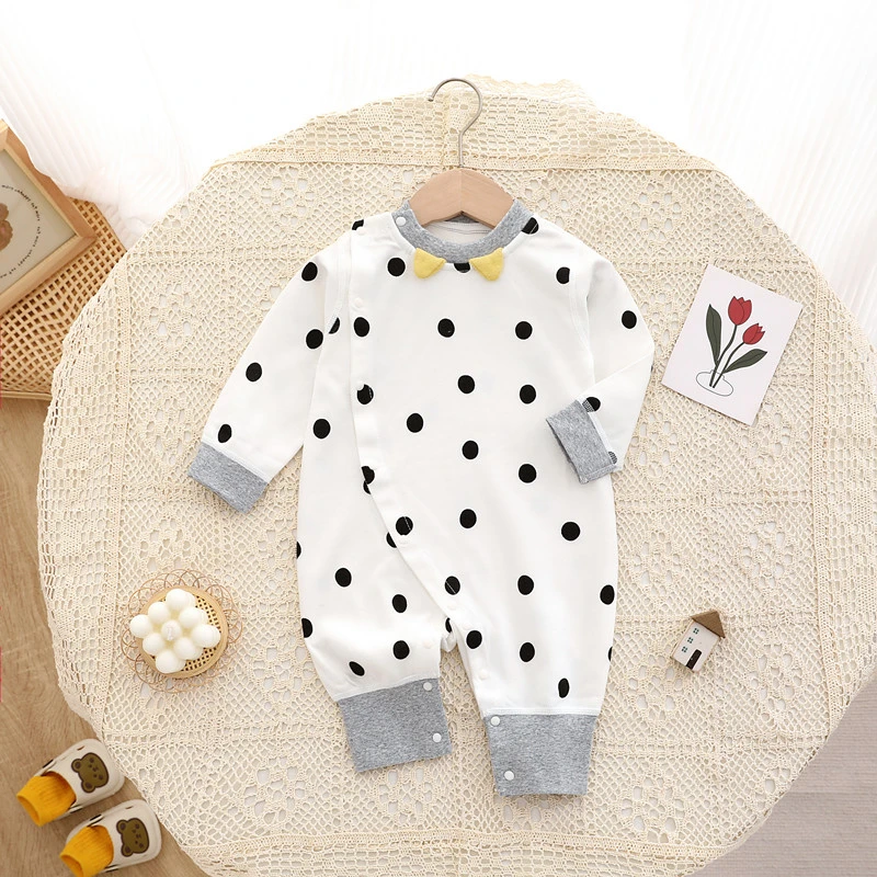 婴儿衣服春秋装宝宝连体衣纯棉新生儿长袖哈衣四季连身睡衣家居服