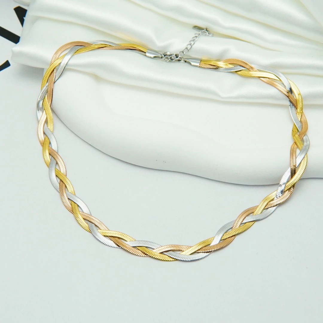 钛钢项链 持久不掉色时尚项链手工高端轻奢蛇骨链软骨链百搭礼物