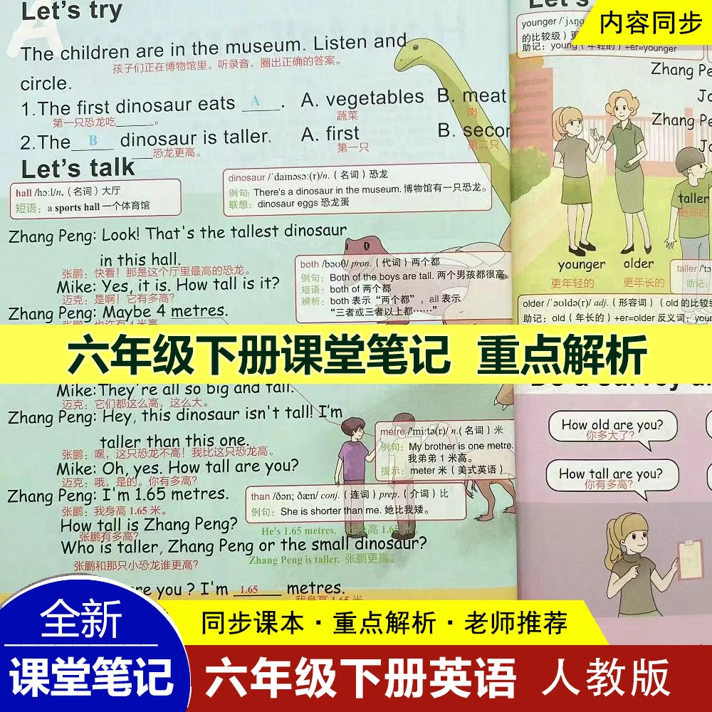 【翻译中文书】6六年级下册英语课堂笔记人教PEP版含课本原文听读XY