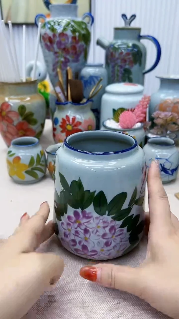 【闪购商品】罐无盖茶叶罐【绣球花】