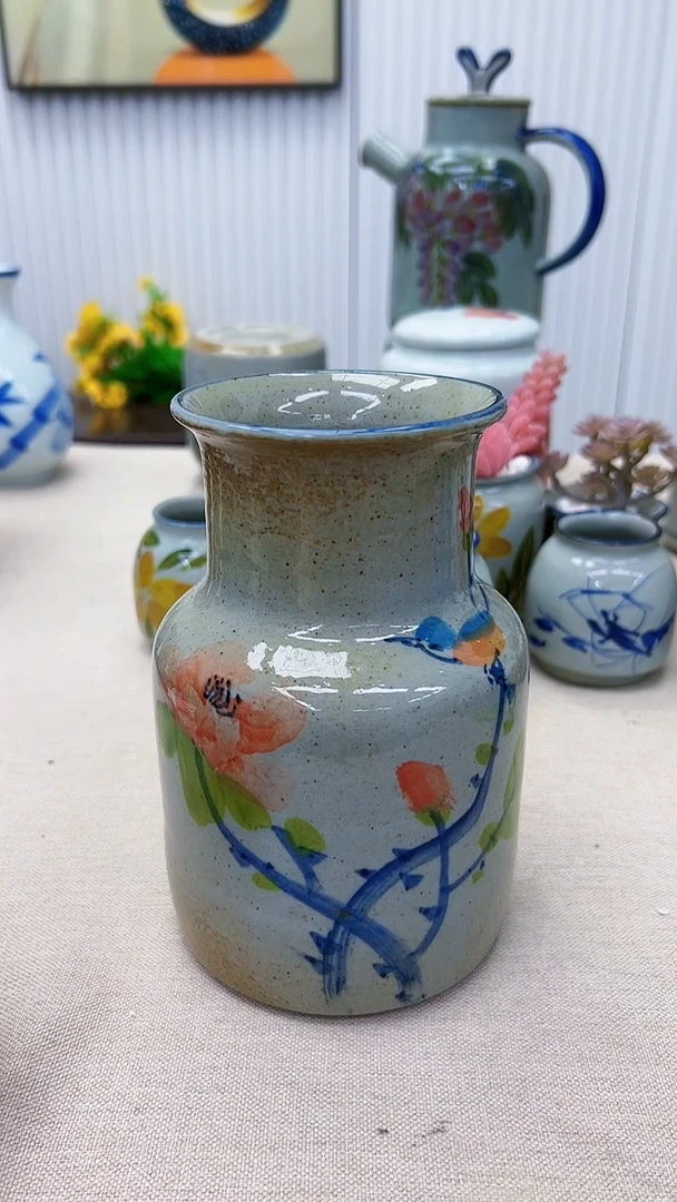 【闪购商品】罐灯笼瓶【翠鸟红牡丹】