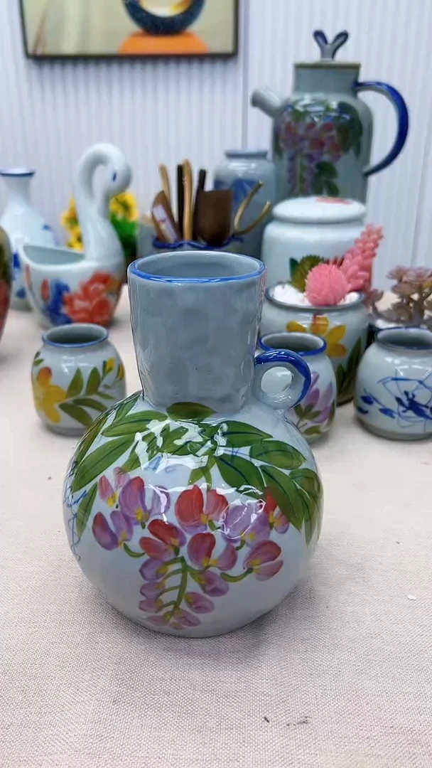 【闪购商品】罐单耳花瓶【紫藤】