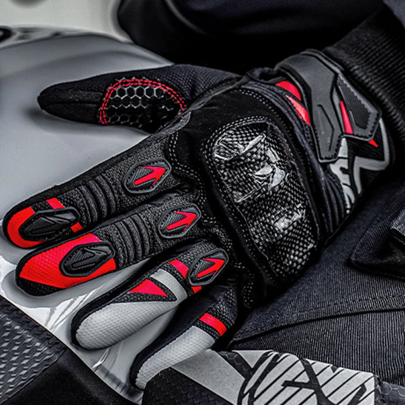 赛羽摩托手套春夏季碳纤装备骑士防摔透气手套男士骑摩托车专用