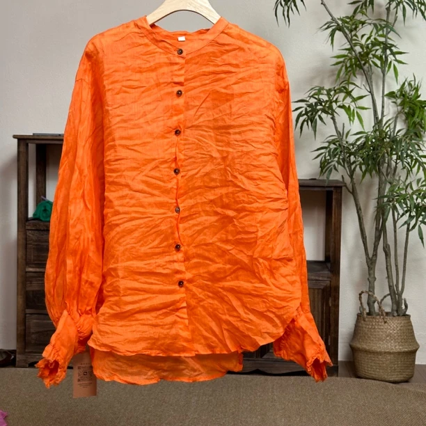 周周布衣-312-春夏款苎麻复古小衫宽松休闲文艺时尚百搭