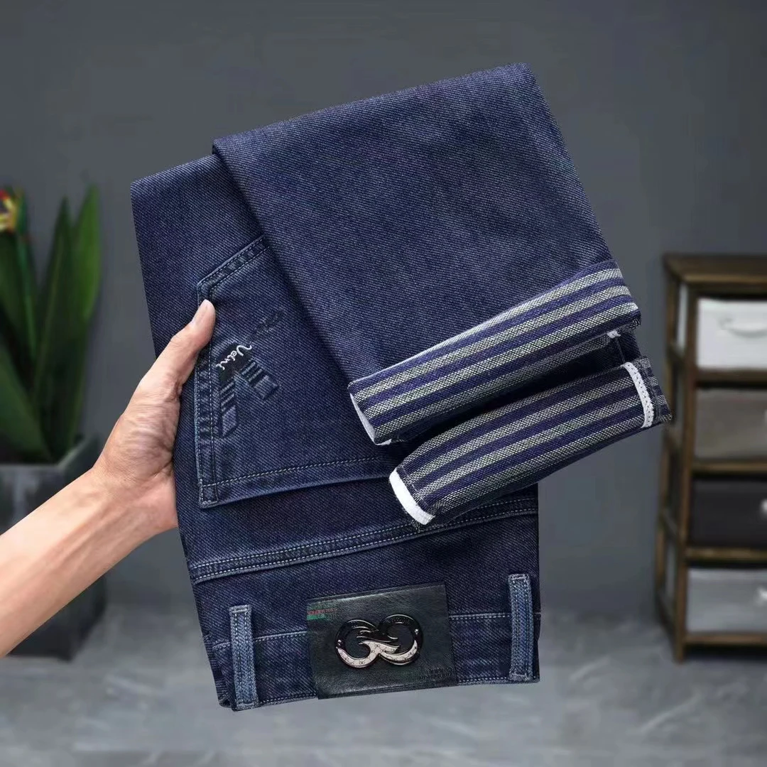 706经典蓝秋季厚款高端男装牛仔裤高腰宽松直筒版型升级面料柔软