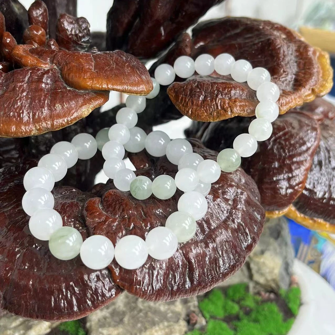 【中国好珍宝】天山翠手链女 金丝玉渐变冰透飘翠 灰月光百搭玉手串