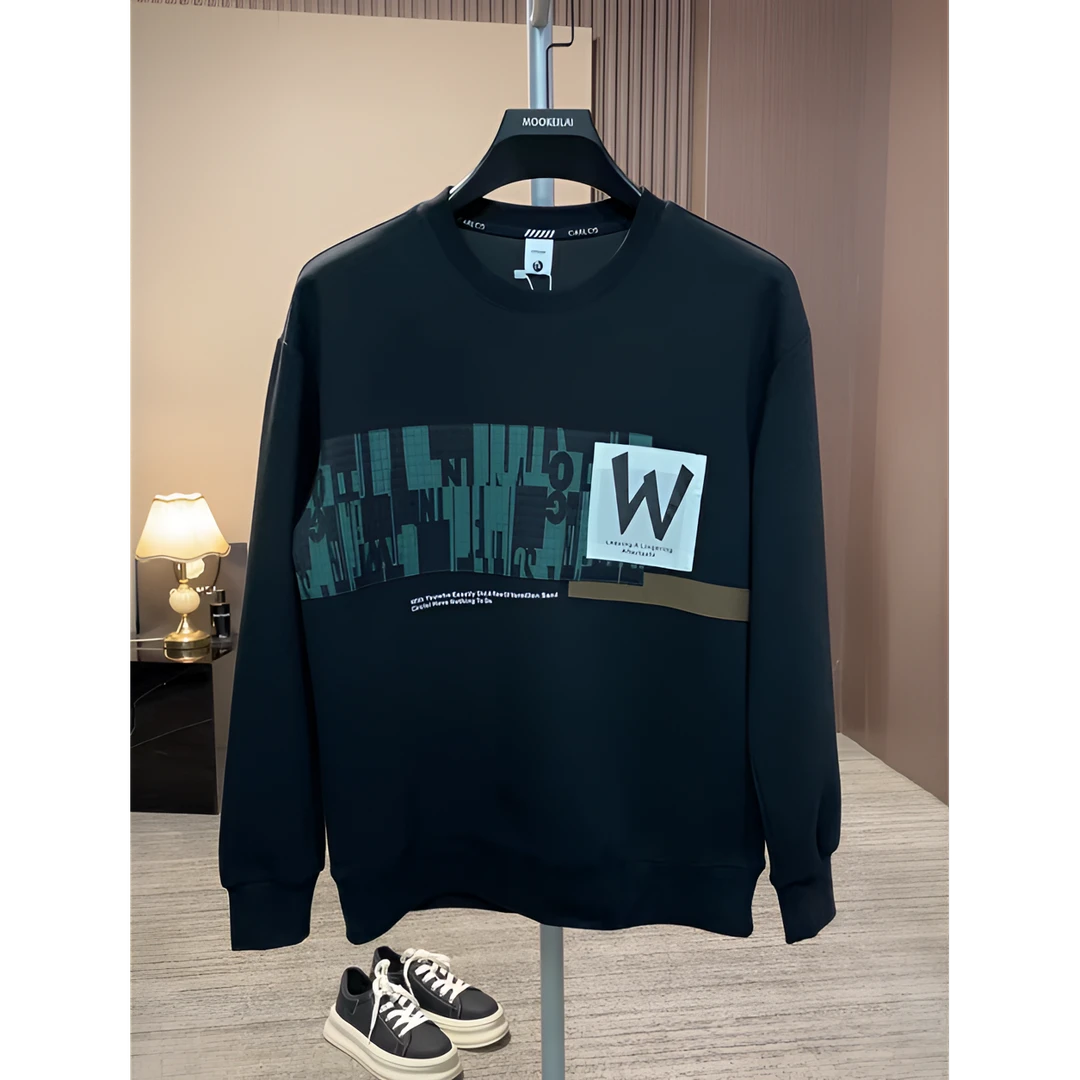 【2024新款专属】春秋季圆领男士时尚休闲百搭宽松潮流卫衣6626长袖