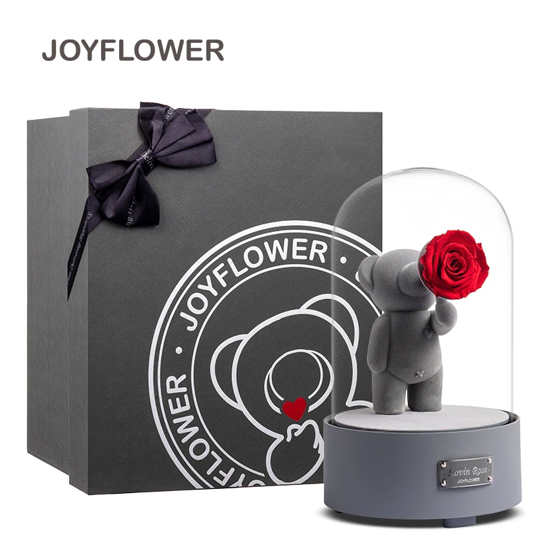 joyflower大声说爱你音箱永生玫瑰花小熊情人节礼物生日送女朋友