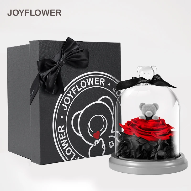 joyflower永生真花玫瑰礼盒 情人节礼物生日送女生朋友闺蜜成品