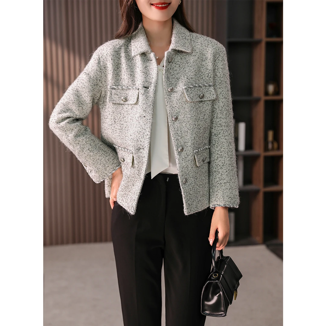 原形时尚气质优雅小香风短外套女宽松显瘦89368