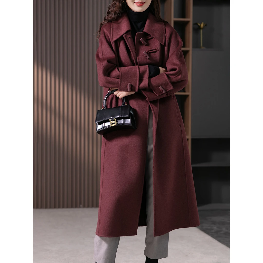 原形2025双面骆驼绒大衣女秋冬新款中长款气质呢子外套87179