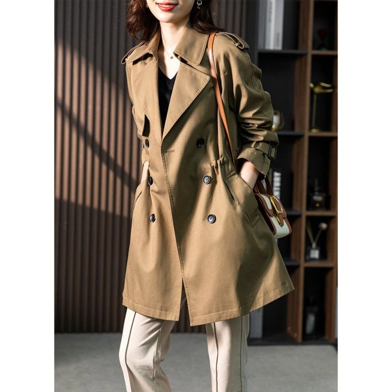 原形2025春季气质西装领风衣韩版设计感收腰外套宽松百搭U85618