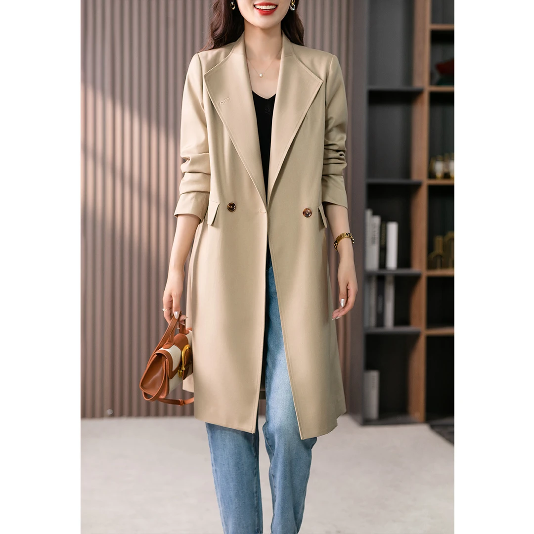 原形2025秋季中长款气质高级感法式知性风休闲气质风衣87888