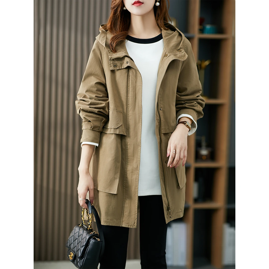 原形派克风衣新款韩版宽松时尚显瘦复古连帽外套 84973