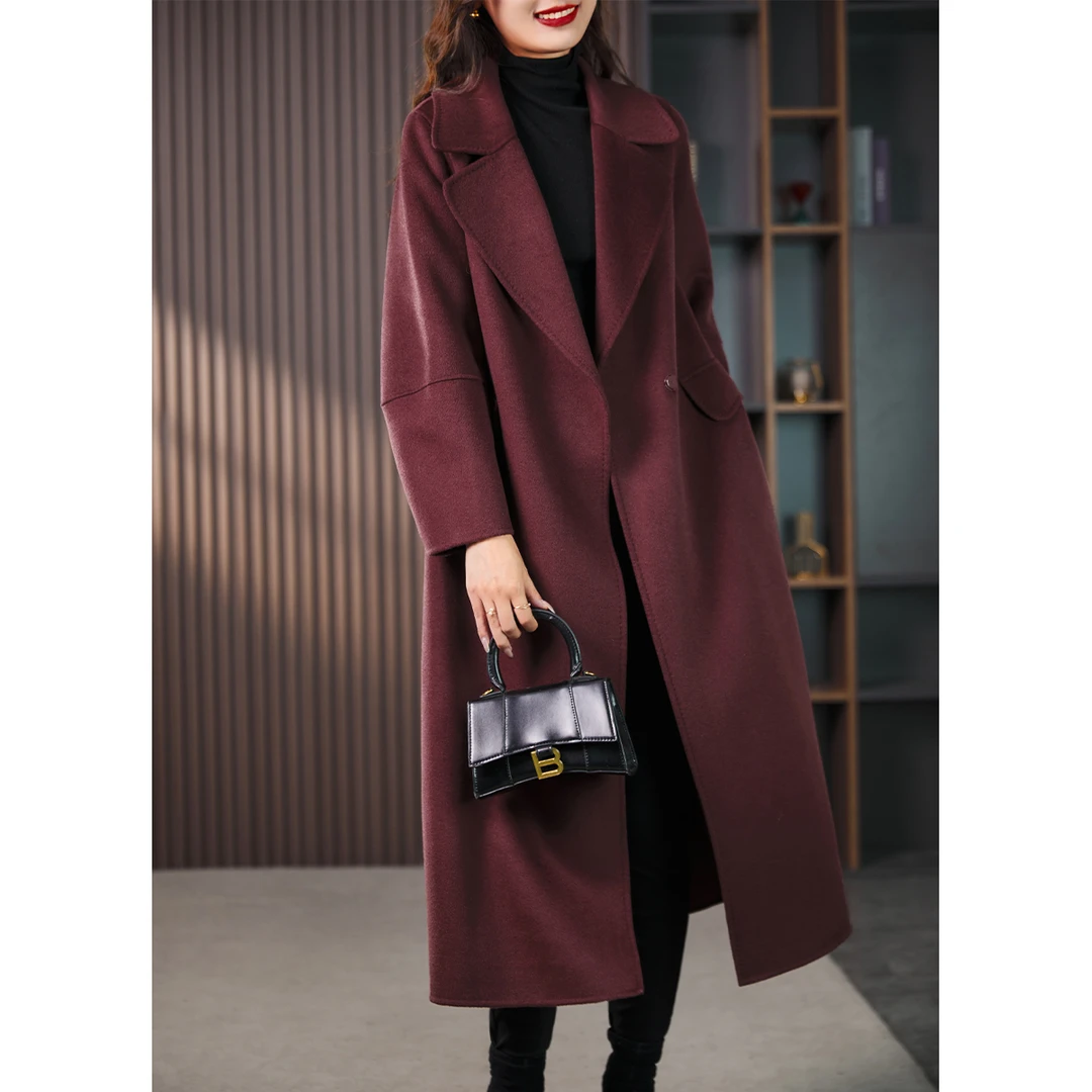 原形高端双面呢大衣秋冬新款韩版呢子大衣毛呢89626