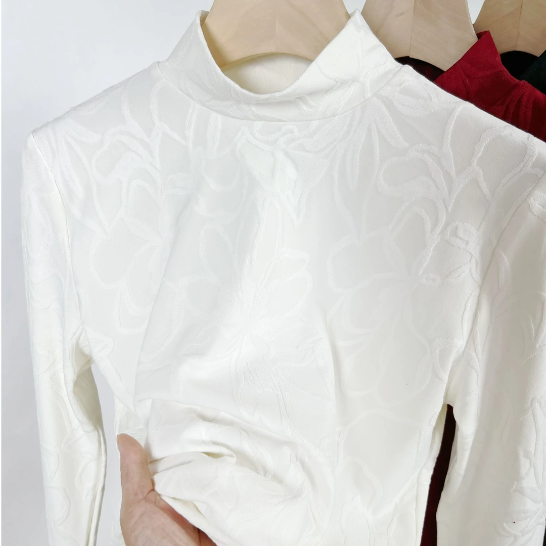 【打底衫】秋冬长袖立领毛衫时尚百搭女士修身半高领保暖打底衣