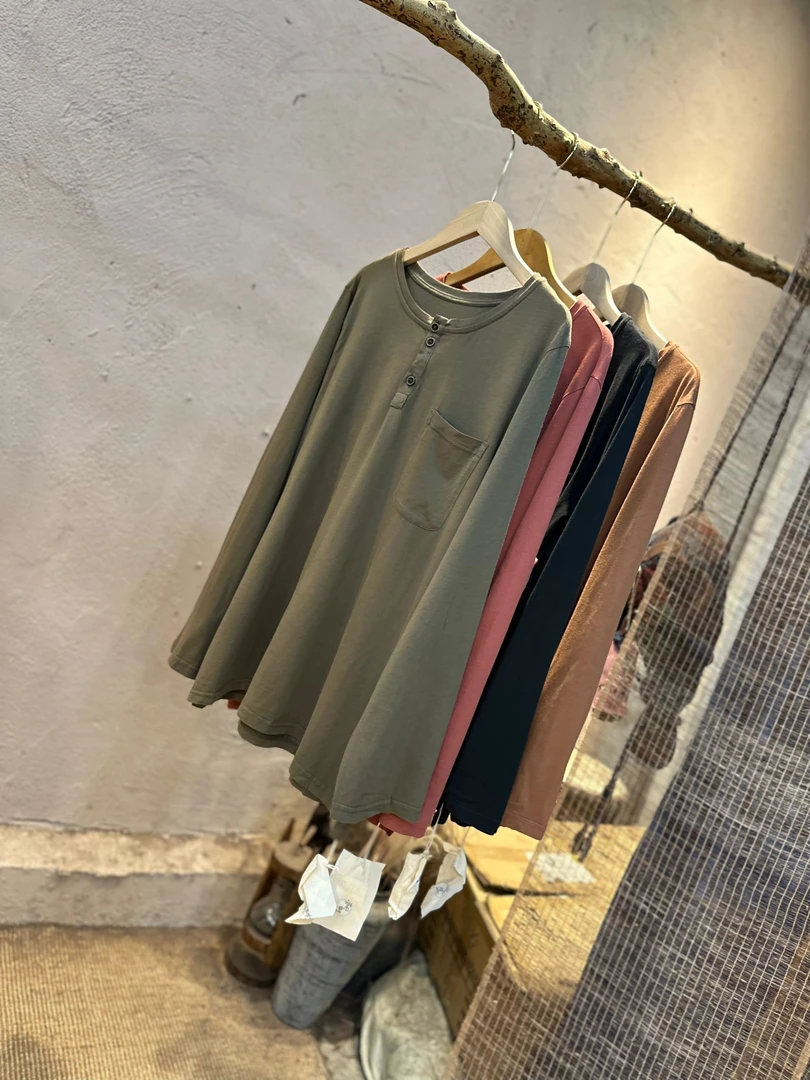 特3692原创秋季纯棉做旧宽松百搭t恤简约套头纯色休闲时尚上衣