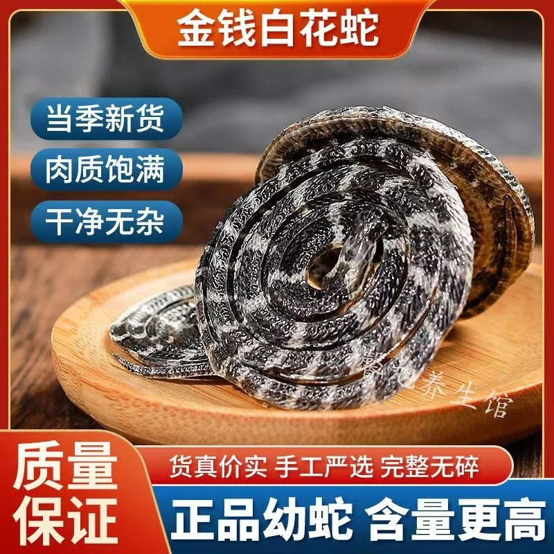 正宗白花蛇金钱白花蛇中药材小百花蛇一条包邮白花蛇干泡酒料