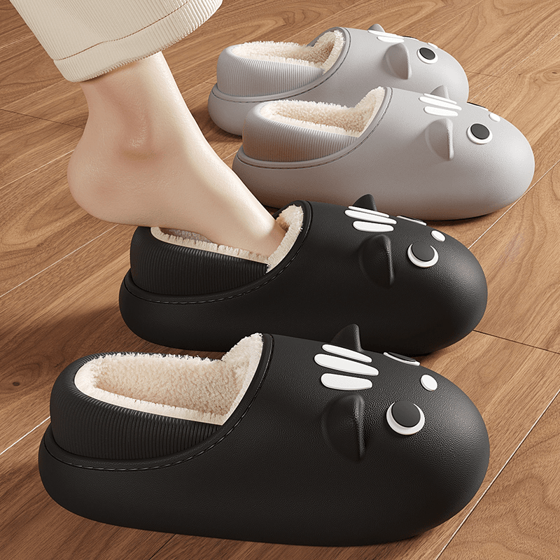 防水棉拖鞋女士冬季外穿包跟2024新款室内家居保暖月子鞋棉鞋情侣