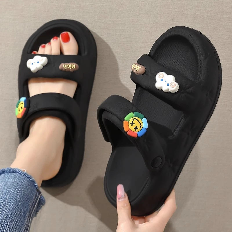 踩屎感凉鞋女2025年新款夏季外穿厚底运动仙女风时尚两穿拖鞋女款