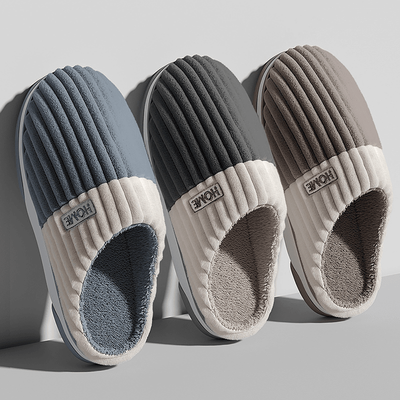家用男士棉拖鞋冬季2024新款厚底防滑耐磨室内居家简约不臭脚棉拖