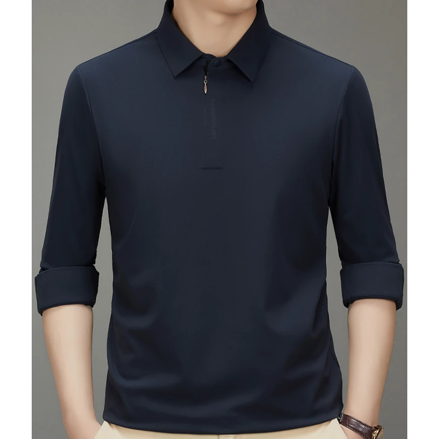 LAOYECHE/老爷车秋季男子透气长袖POLO弹力基础简约商务休闲长T