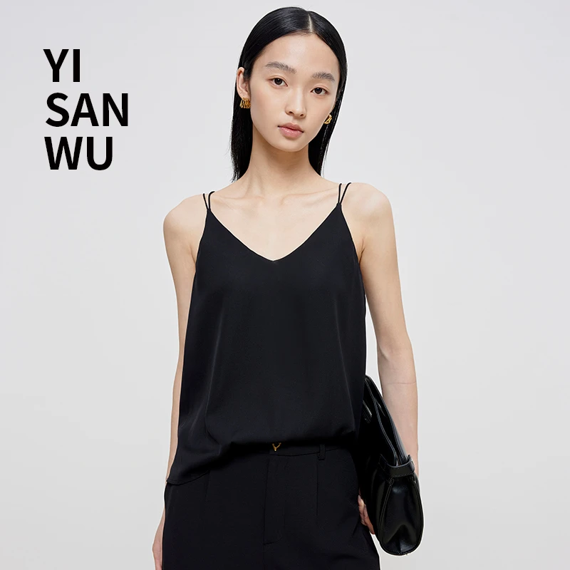 【YISANWU 衣三五】二合一双乔真丝细肩带吊带背心桑蚕丝简约内搭女