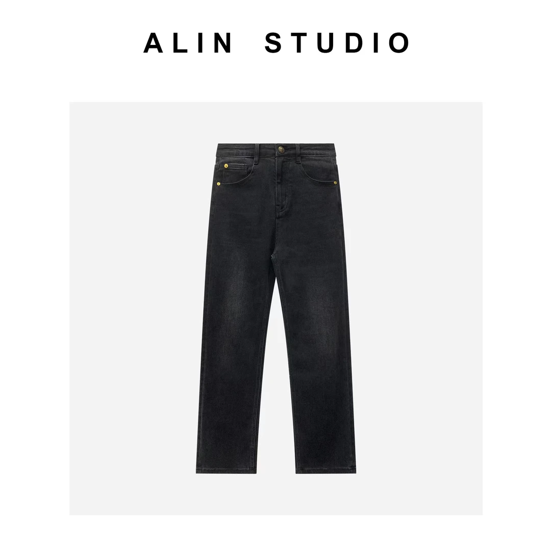 ALIN【牛仔烟管裤】秋季时尚百搭弹力直筒牛仔烟管裤 YL-AW6650