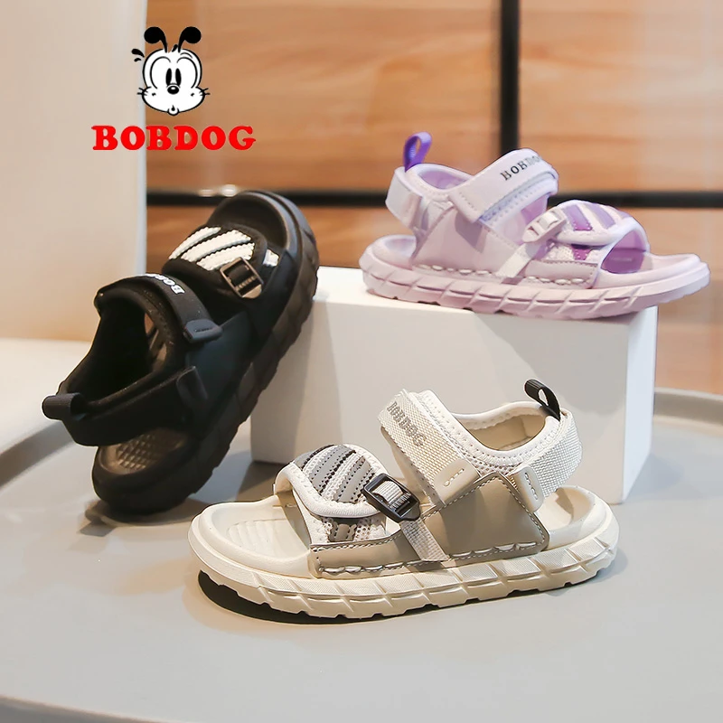 Bobdog/巴布豆凉鞋男童夏季2024新款软底防滑运动沙滩鞋男女童