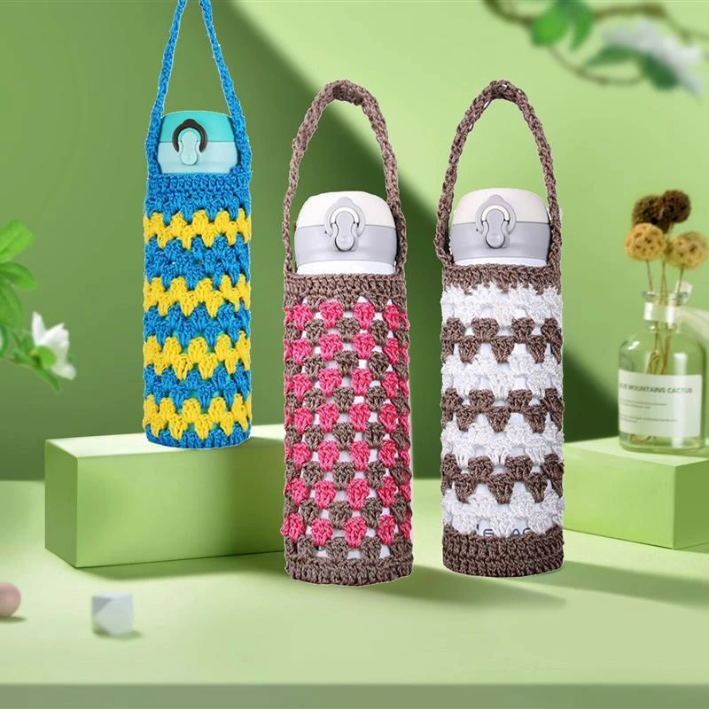 保温杯手工针织杯套成品保护套毛线编织手提水杯袋子防烫隔热通用