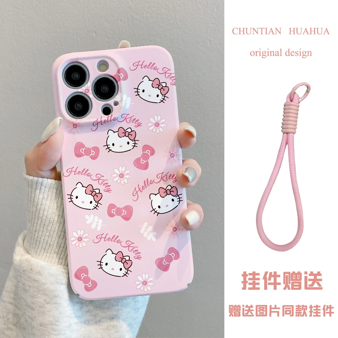 粉嫩凯蒂适用苹果15手机壳vivo华为mate60pro/iPhone14/13/12软壳