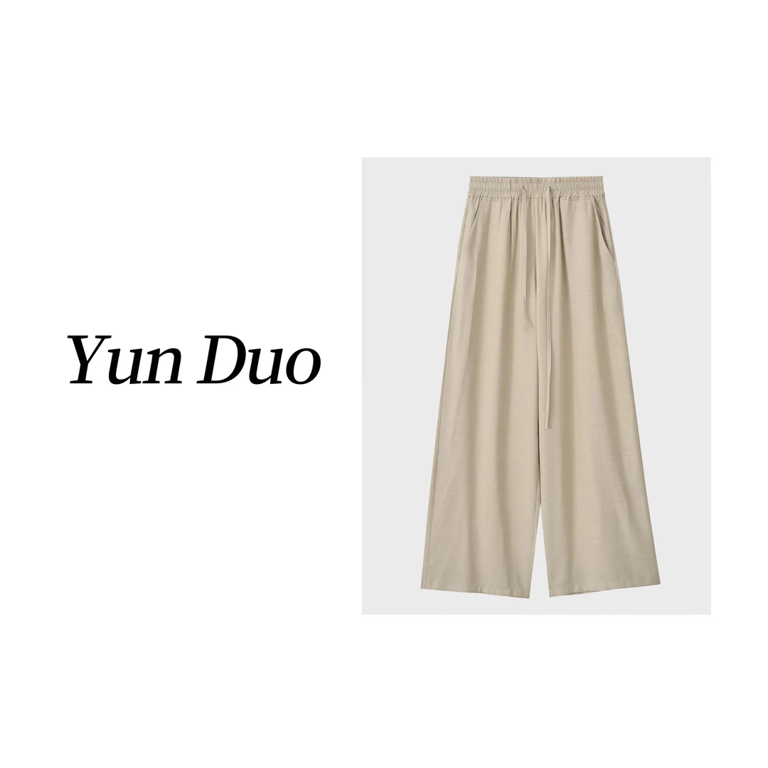 云朵定制 透气凉快夏季宽松休闲高腰直筒阔腿裤HS36