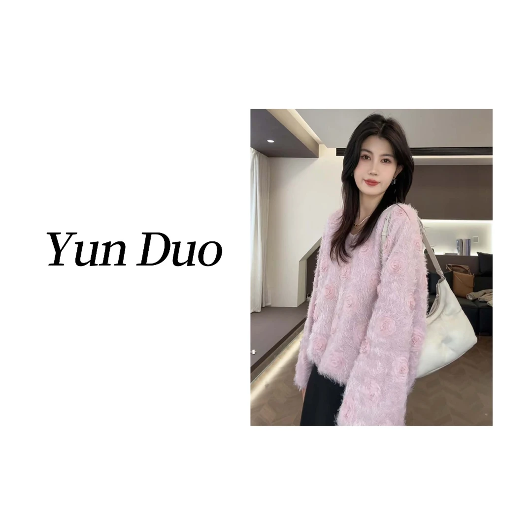 云朵定制【河畔玫瑰】新立体花瓣高级温柔感毛衣IG20