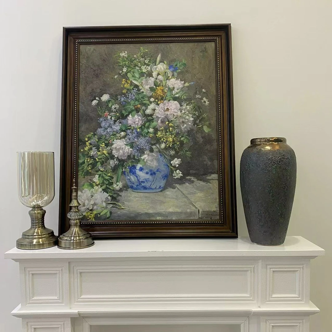 501雷诺阿-春之花束 玄关北欧装饰画客厅走道画餐厅挂画卧室油画