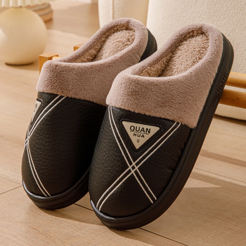 棉拖鞋男士冬季2025新款居家加厚毛绒保暖防滑包跟冬天外穿棉拖男