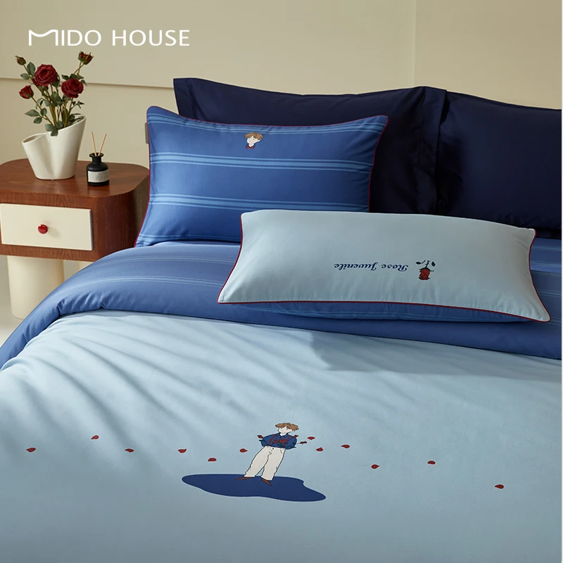 【铭都】【心灵】「少年与玫瑰」60S新疆长绒棉贡缎印花床上四件套