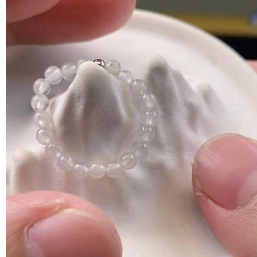 天然缅甸A货翡翠圆珠高冰戒圈