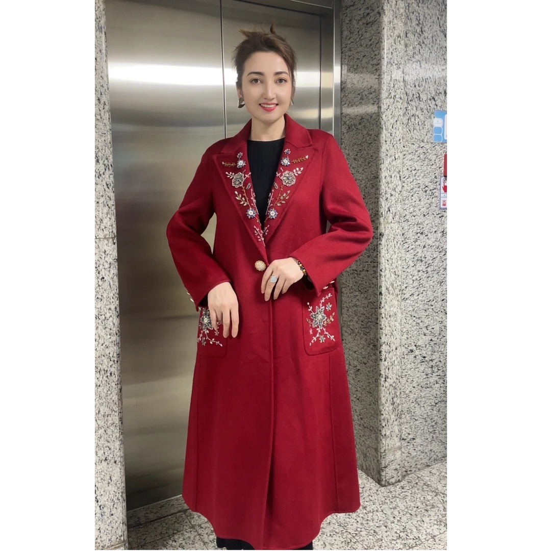 新款羊毛大衣高档女士必备外套新的连接