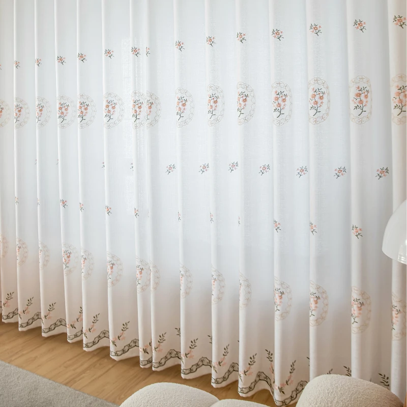 窗帘纱帘透光微透人隔热防晒简约卧室飘窗遮光隔断窗纱纱帘免打孔