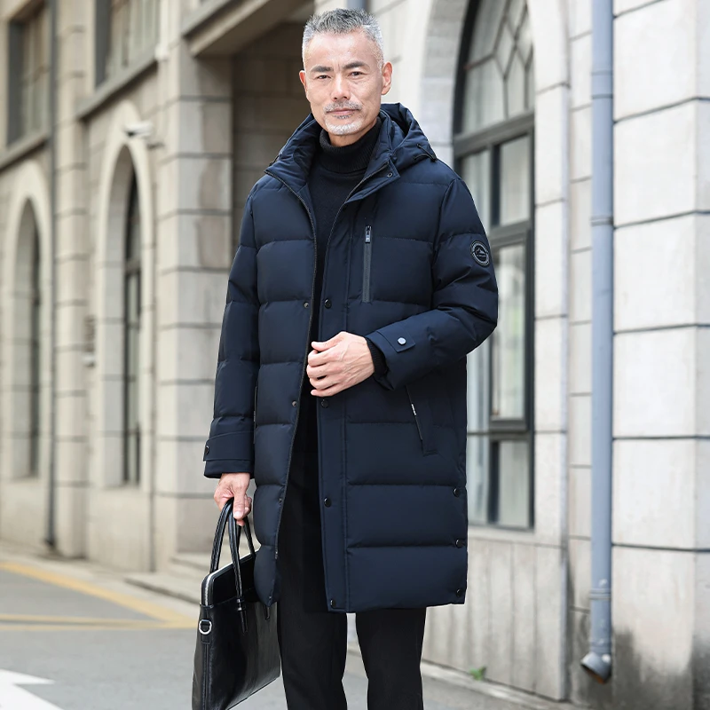 V/雅鹿长款中老年加厚极寒羽绒服男士2025冬装新款可拆卸保暖外套