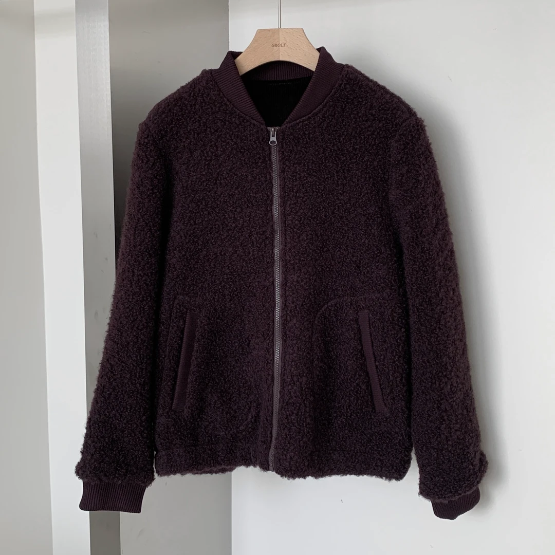 咖色羊毛摇粒绒毛夹克外套女 WT6792