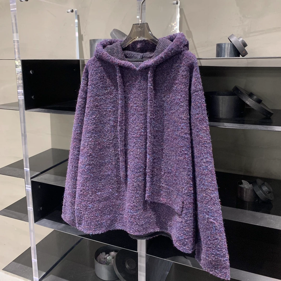 羊毛长袖连帽毛衣针织衫 M8033