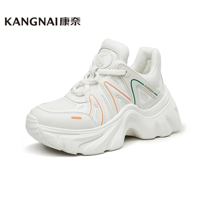 Kangnai/康奈28113专柜正品秋冬透气百搭厚底女士运动休闲老爹鞋