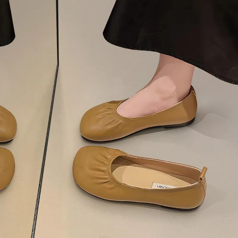 博肯女鞋夏季韩版单鞋小皮鞋新款浅口中跟单鞋522-9