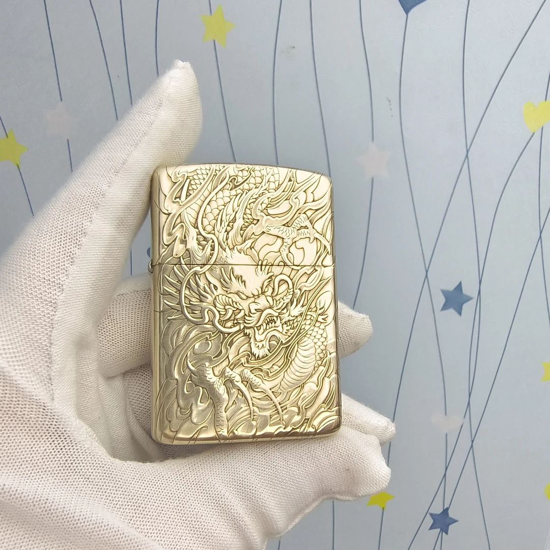 ZORRO佐罗【龙行天下】-纯铜打火机-902S机身DIY-3D立体浮雕-防风